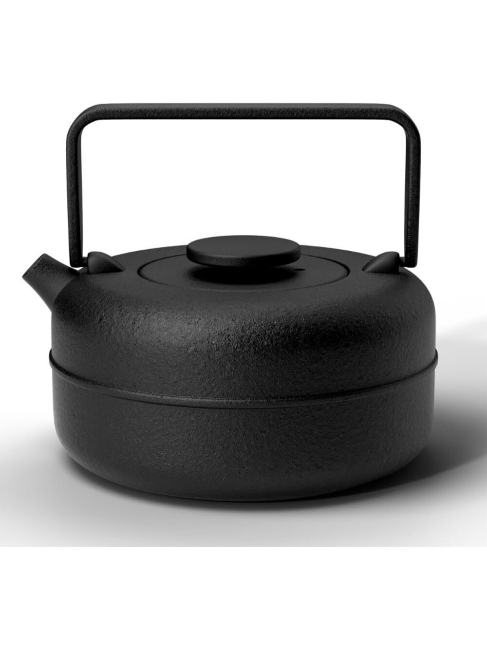 Black Cast Iron Kitchen Tea pot With Infuser 27oz Enameled Stovetop Kettles